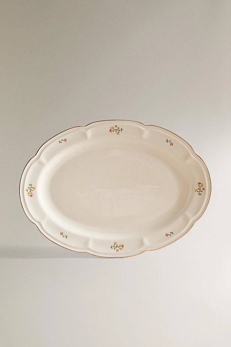 FLORAL PORCELAIN SERVING DISH