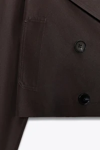 DOUBLE BREASTED SHORT TRENCH COAT