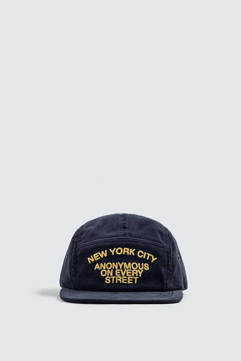 CORDUROY EMBROIDERED CAP