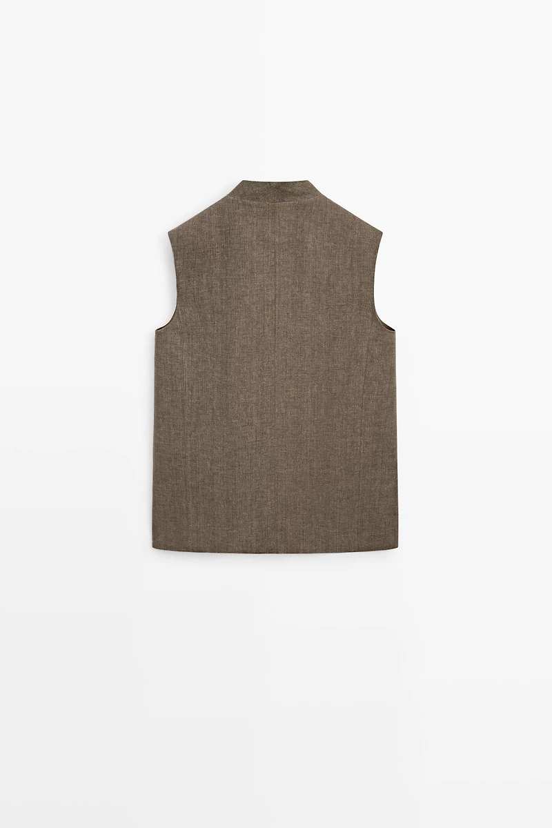 Linen melange waistcoat