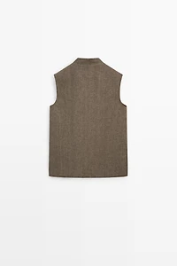 Linen melange waistcoat