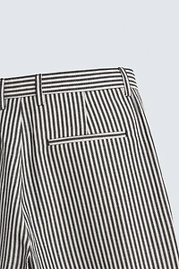 STRIPED COTTON LINEN PANTS