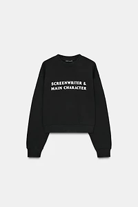 CONTRAST TEXT SWEATSHIRT
