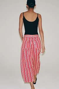 ZW COLLECTION STRIPED MID-RISE BALLOON CAPRI JEANS