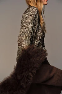 METALLIC THREAD PRINTED MINI DRESS