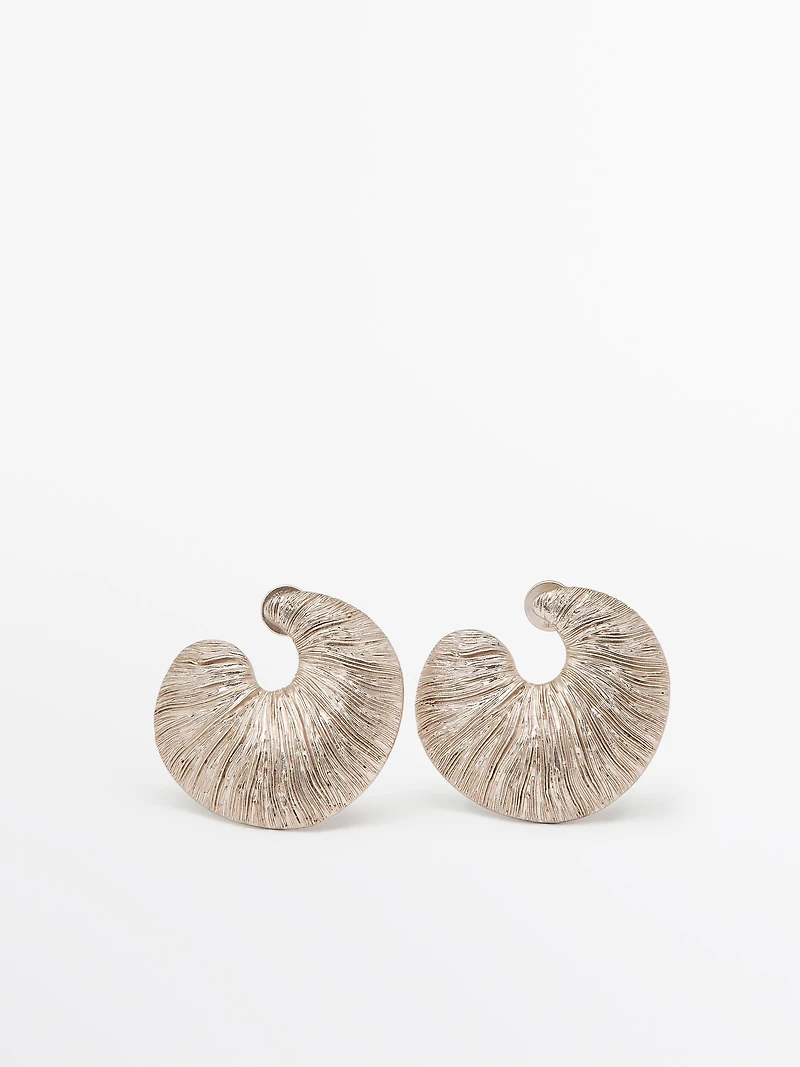 Boucles d’oreilles anneau fossile
