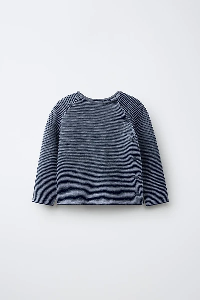 STRIPED WRAP KNIT JUMPER