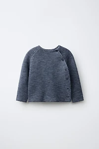 STRIPED WRAP KNIT JUMPER