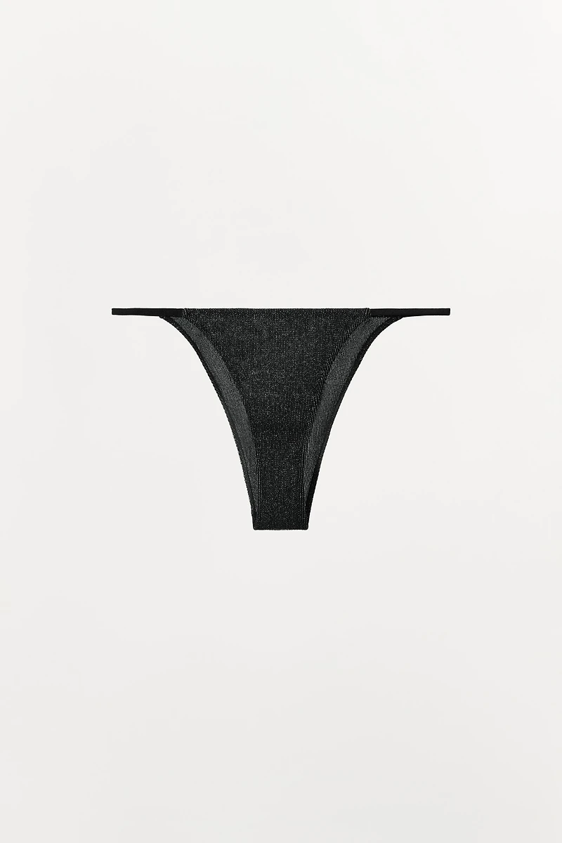 METALLIC THREAD THONG