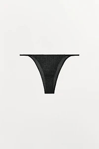 METALLIC THREAD THONG