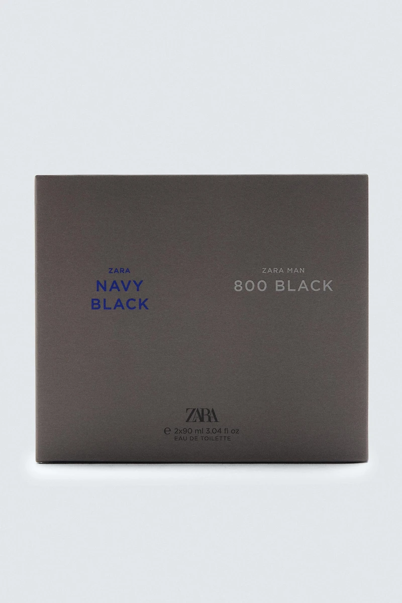 MAN NAVY BLACK + ZARA MAN 800 BLACK EDT 2X 90 ML (3.0 FL. OZ).