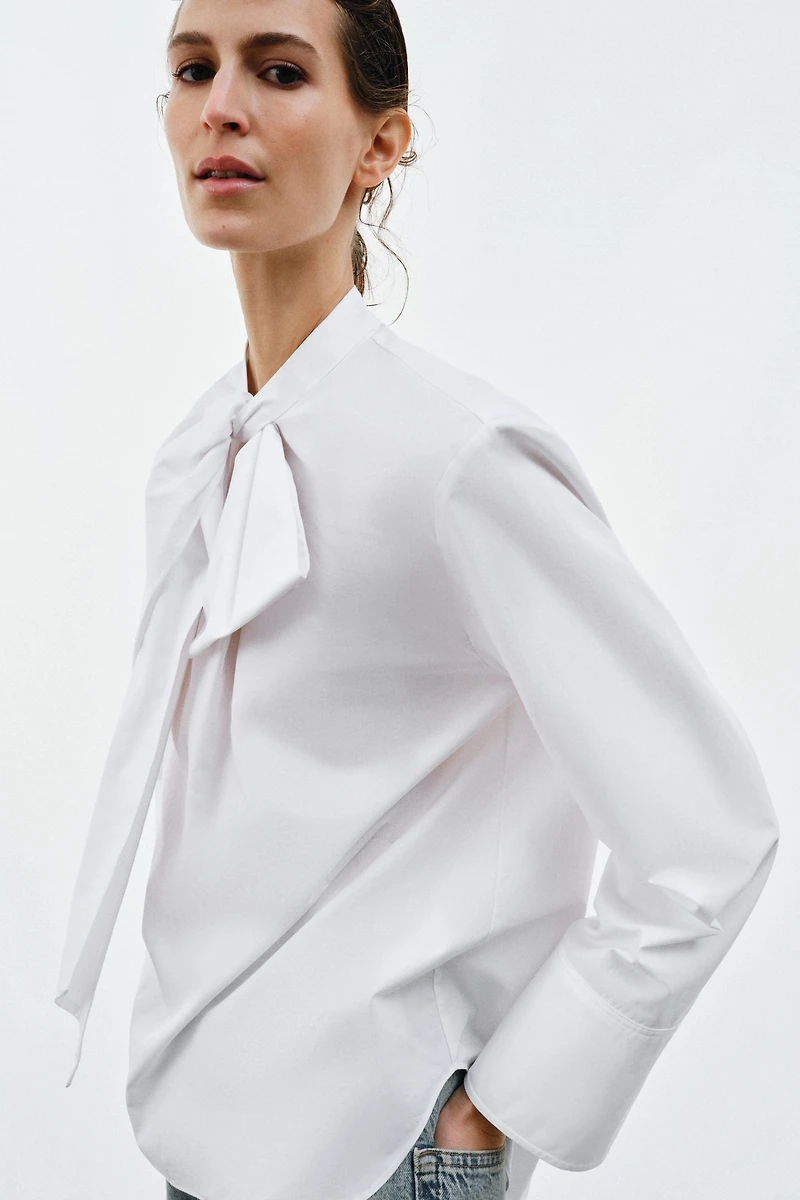 TIED POPLIN SHIRT ZW COLLECTION