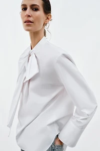 TIED POPLIN SHIRT ZW COLLECTION
