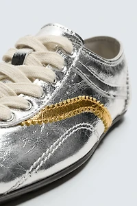 METALLIC LEATHER TRAINERS HARRY LAMBERT FOR ZARA X DISNEY