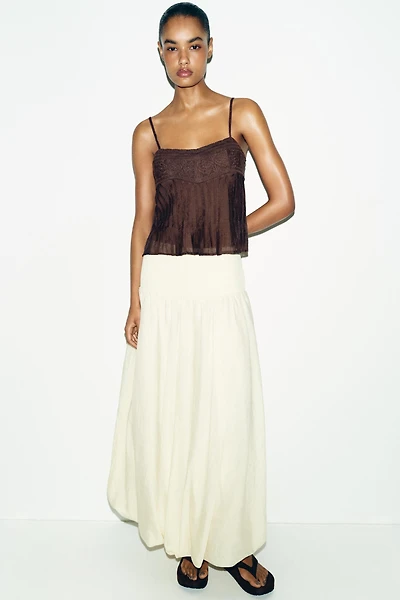 EMBROIDERED STRAP TOP