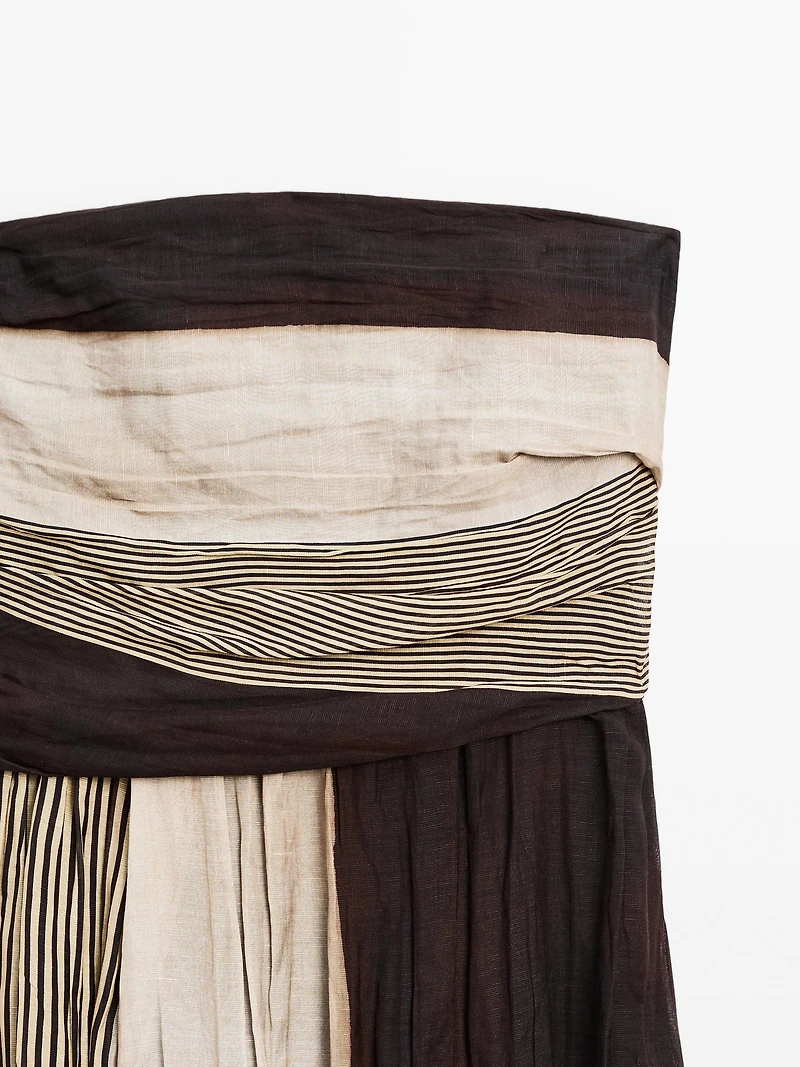 Strapless dress with gathered detail