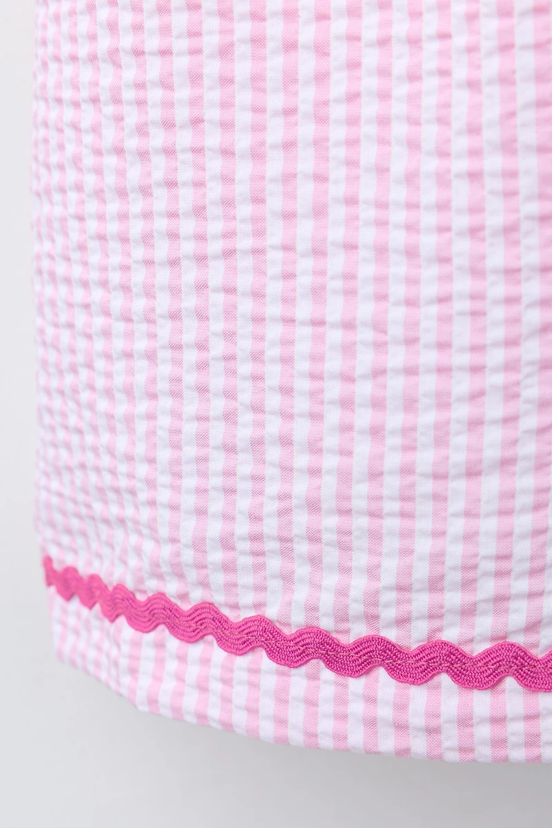 COMBINED PRINTED SEERSUCKER DRESS