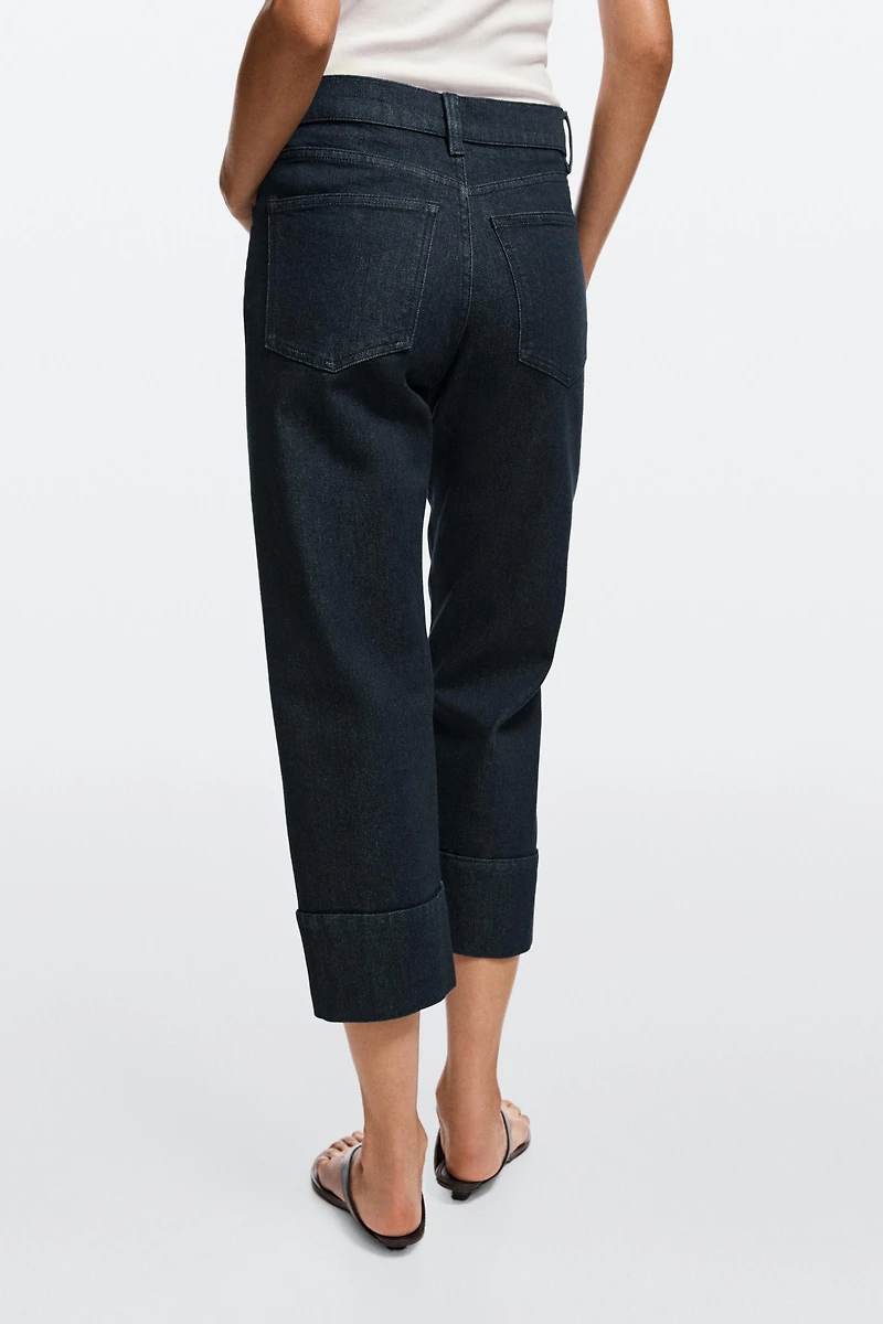 Capri jeans with turn-up hems
