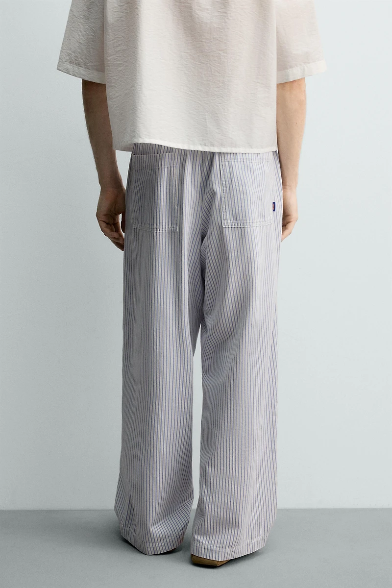 STRIPED WIDE FIT PANTS