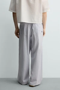STRIPED WIDE FIT PANTS