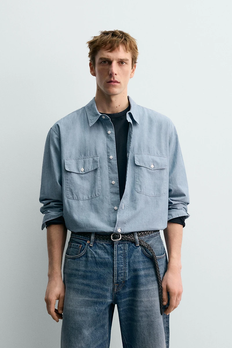 CHEMISE CHAMBRAY EN JEAN AARON LEVINE X ZARA