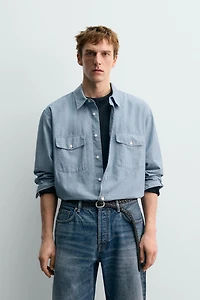 CHEMISE CHAMBRAY EN JEAN AARON LEVINE X ZARA