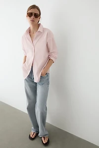 Cotton poplin shirt with dart detail