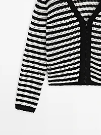 Striped knit cardigan