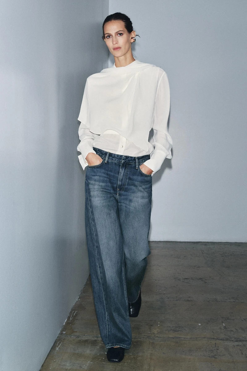 ZW COLLECTION MID-RISE BAGGY JEANS