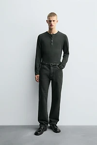 RELAXED FIT HENLEY T-SHIRT