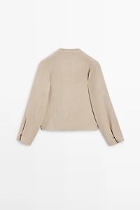 Cropped 100% linen jacket