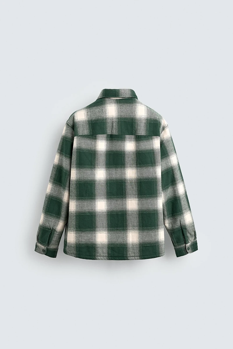 PLAID PADDED OVERSHIRT