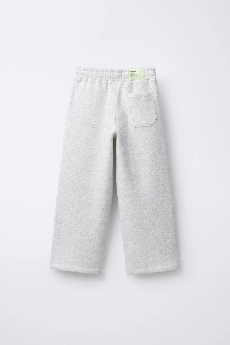 TEXTURED POLO AND WIDE LEG PANTS SET