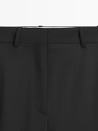 Darted wool blend trousers