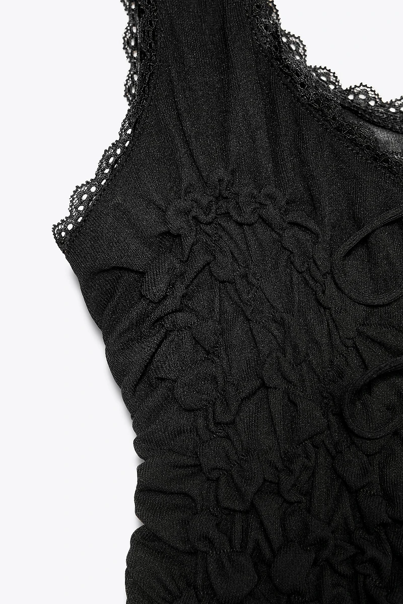 TIED RUCHED TOP
