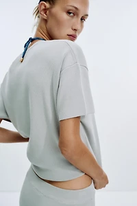 TOP OVERSIZE EN MAILLE UNIE
