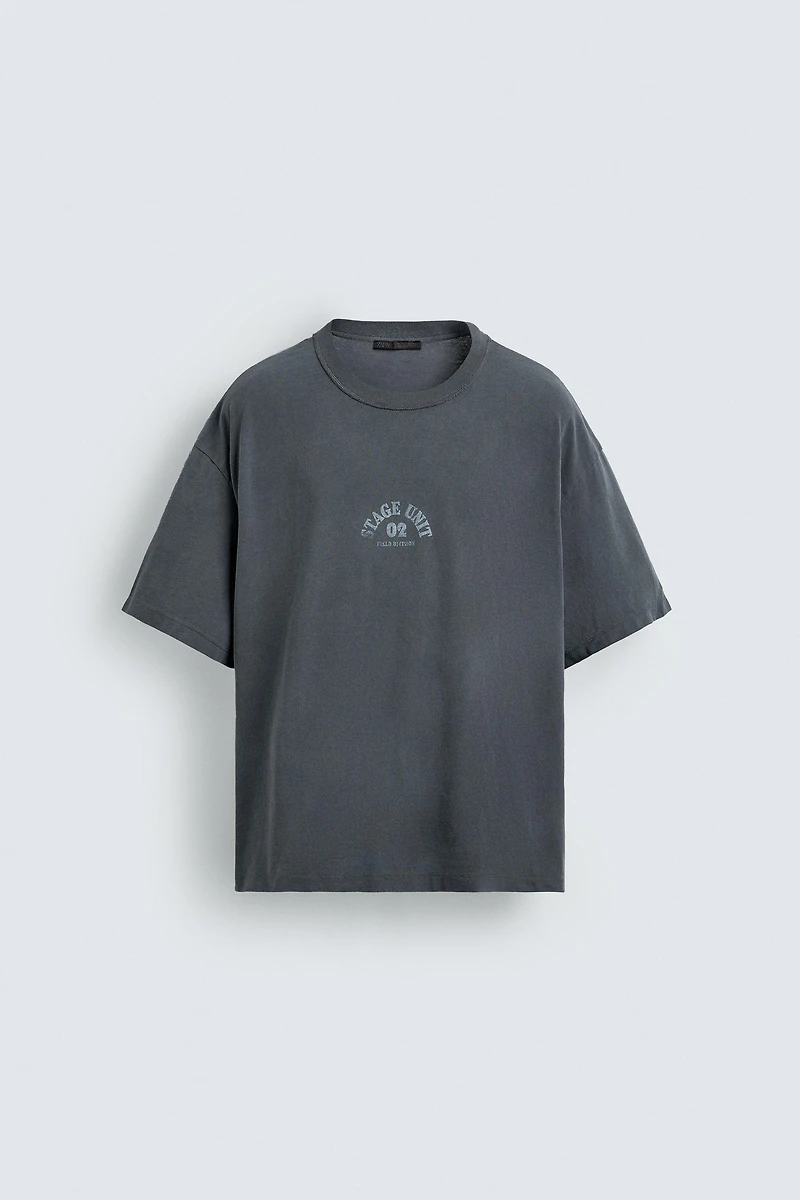 WASHED CONTRAST PRINT T-SHIRT