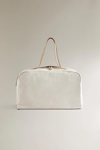 CANVAS BAG WITH LEATHER DETAIL