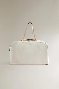CANVAS BAG WITH LEATHER DETAIL