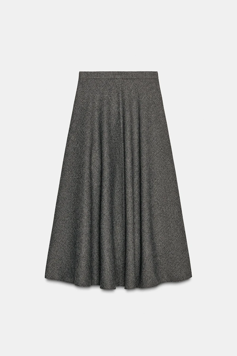 PLAID WOOL CAPE SKIRT ZW COLLECTION