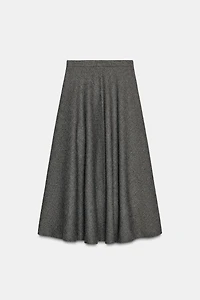 PLAID WOOL CAPE SKIRT ZW COLLECTION