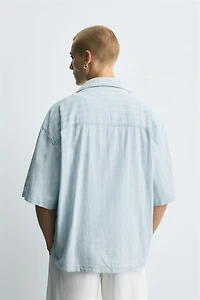 CHEMISE DÉLAVÉE JACQUARD RAYURES