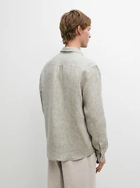 Regular fit linen shirt with pocket