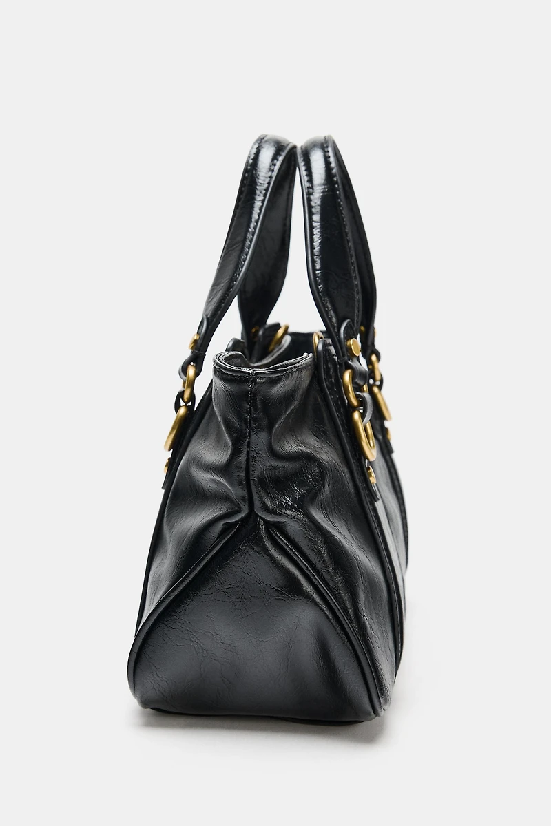 HANDBAG WITH METALLIC DETAILS