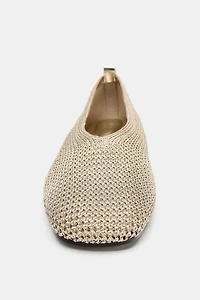 METALLIC WOVEN BALLET FLATS