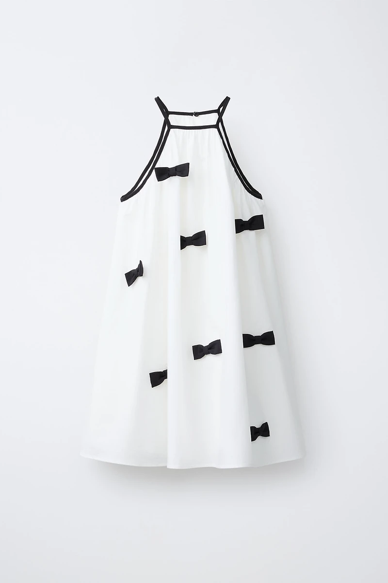 BOW HALTER NECK DRESS