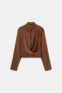 FLOWY SATIN EFFECT SHIRT