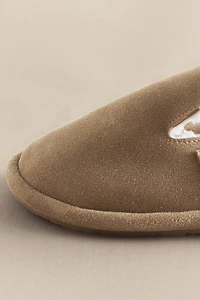 KIDS’ WARM LEATHER MULE CLOG SLIPPERS