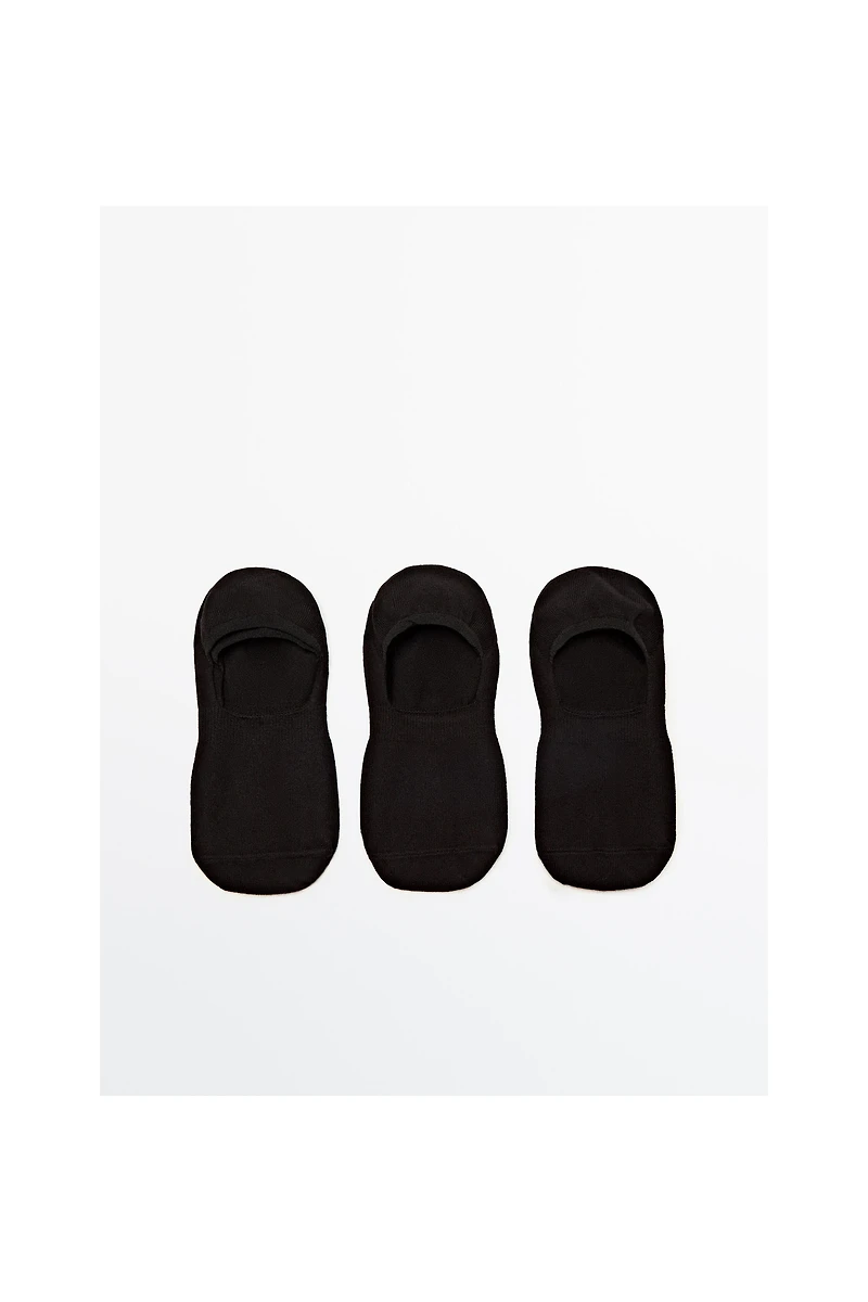 Pack of 3 pairs no-show cotton blend socks