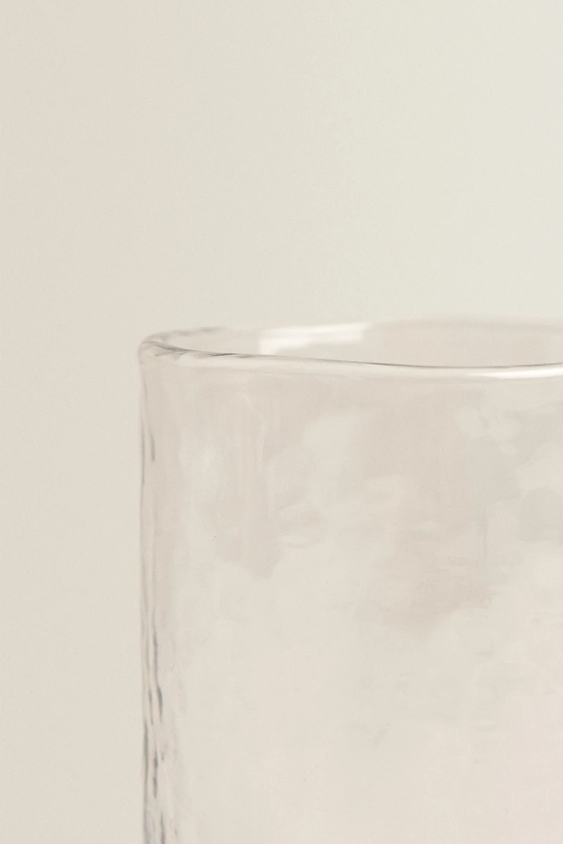 HAMMERED GLASS SOFT DRINK TUMBLER